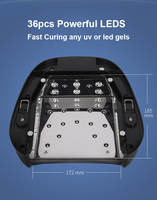 Lampe à Ongles UV LED Rechargeable sans Fil Puissante RX Pro Cure 72W, 36 Perles LED de Taiwan pour Manucure