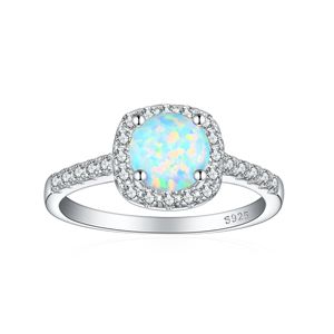 Bijoux de luxe de haute qualité, argent sterling 925, plaqué rhodium anti-ternissement, anneaux carrés en <span class=keywords><strong>opale</strong></span>, bijoux fins - Product Image 2