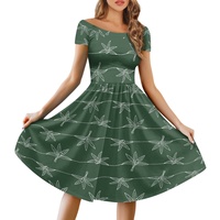 Imprimer à la demande vêtements pour femmes Nakupaka imprimer personnalisation exclusive décontracté femmes élégantes hors épaule robe à manches courtes