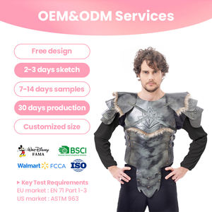 중세 행사용 퍼 트림 및 엠보싱 디테일이 있는 남성용 기사 갑옷 조끼 - Product Image 1