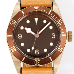 Vintage Bronze Style Men <b>Automatic</b> Watch 43mm Brown Dial Leather Strap Mechanical Retro Luxury <b>Wristwatch</b> - Product Image 1