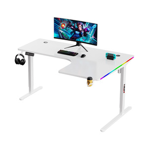 Factory Price Computer <strong>Desk</strong> Adjustable Large Electric Gaming Chair <strong>Desk</strong> <strong>White</strong> for <strong>Pc</strong> with Cup Holder - Product Image 5