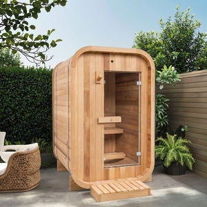 Sauna extérieur moderne en bois massif pour 2 personnes, sauna traditionnel à vapeur humide et sèche, solide et durable - Product Image 1