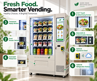 Mesin Penjual Salad Komersial Winnsen Menerima Pembayaran Tanpa Tunai, Kartu, QR, dan Koin