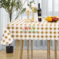 Couverture de table en PVC avec tissu de table à manger et de mariage non tissé Tartan Design nappe en vinyle plastique