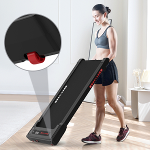 Q20 A + katlanır elektrikli ev koşu bandı Mini koşu bandı katlanır yürüyüş pedi masası düz kauçuk ahşap koşu bandı - Product Image 3