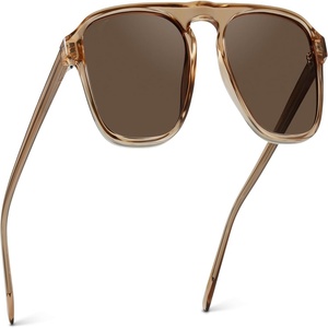 Lunettes de soleil tendance, nouvelle mode, montures en bois, logo personnalisé, lunettes vintage, lunettes rétro en PC pour hommes - Product Image 1