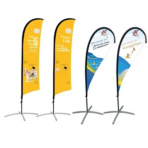 Promotional Water-Filled Polyester Fabric Knife Flags Bunting Outdoor Feather Flags Square Flags Flagpole Base Advertising Flags