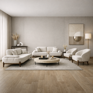 Modern Living Room <b>Sofa</b> Set with Custom Upholstery High Density <b>Foam</b> Cushioning Designed for Villa Home Office Hotel Interiors - Product Image 1