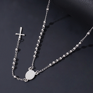 Collar con Cruz de Acero Inoxidable Plateado y Chapado en Oro de 18K Resoul, Joyería Católica en Forma de Y, Colgante de Medalla Milagrosa, Regalo Cristiano - Product Image 3