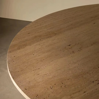 Table basse en travertin pierre naturelle au design moderne Table à manger creuse polie pour hôtels