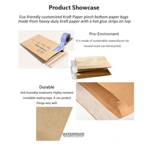 <span class=keywords><strong>Enveloppe</strong></span> en carton kraft brun à soufflet extensible recyclable et écologique avec logo imprimé personnalisé sac d'expédition rigide et résistant - Product Image 3