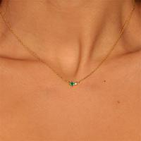 Collier tendance en zircon avec 12 pierres de naissance, style artistique vintage, chaîne de clavicule en acier inoxydable plaqué or, style branché
