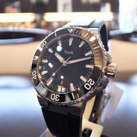 Montre mécanique automatique pour homme Turck, verre saphir, boîtier en acier inoxydable, bracelet en caoutchouc, 43,5 mm, aiguilles, résistante à l'eau