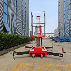 Toko cetak Hotel restoran tali kawat hidrolik tiang aluminium ganda Platform angkat kerja udara elektrik merek Tiongkok - Product Image 5