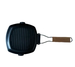 Poêle à frire antiadhésive en acier inoxydable, avec poignée pliable, poêle à Steak carrée, sauteuse de cuisson, ustensiles de cuisine ménagers ou de Camping - Product Image 2
