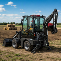 Mini Retroexcavadora Backhoe Loader Excavator Mini Traktor 4x4 Dapat Diderek Traktor Pertanian Kompak Mesin Pemindah Tanah