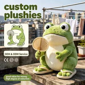 Chanclas Personalizadas al por Mayor con Diseño de Rana de Peluche, Servicio OEM ODM, Juguete Divertido de Buena Calidad con Certificación CE EN71, Peluche Seguro - Product Image 1