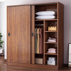 Armoire en bois moderne pour chambre à coucher avec porte coulissante dissimulée, <span class=keywords><strong>meuble</strong></span> <span class=keywords><strong>de</strong></span> <span class=keywords><strong>rangement</strong></span> multifonctionnel - Product Image 2