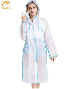 Chubasqueros reutilizables EVA para adultos, chubasquero de moda ecológico transparente para viajes al aire libre, chubasquero impermeable portátil - Product Image 3
