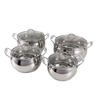 Fabrication 8 pièces cuisine à domicile casseroles de haute qualité ensembles en acier inoxydable ustensiles de cuisine casseroles et poêles ensemble