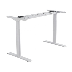 OTi Executive Stainless Steel Dual Motor Adjustable Height &amp; <strong>Extendable</strong> <strong>Desk</strong> with Wall Mount Option for Commercial Office Use - Product Image 1