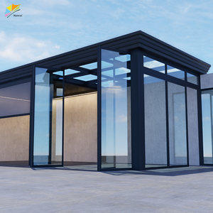 Современный уличный навес Hanrui DIY из алюминия для сада и двора, солнцезащитная комната/павильон со стеклянной дверью - Product Image 2