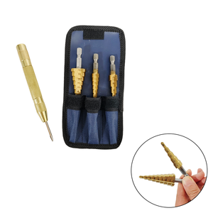 Hexagonal Handle Straight groove <b>Titanium</b> Plated Step <b>Drill</b> 3-12/4-12/4-20 Reaming Step <b>Drill</b> Pagoda Drilling <b>Bit</b> Set - Product Image 5