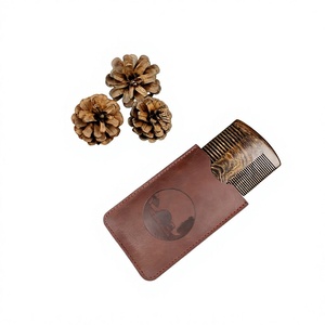 Impressionante dual sided <span class=keywords><strong>oro</strong></span> nero di legno di sandalo barba grooming <span class=keywords><strong>pettine</strong></span> con sacchetto DELL'UNITÀ di elaborazione - Product Image 5