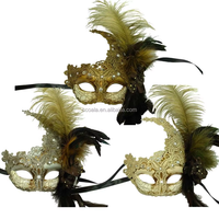 Masque de fête Halloween Mardi Gras Masque de mascarade strass plumes dentelle Carnaval