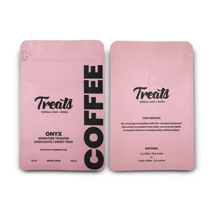 Factory Custom Logo Coffee Bag Flat Bottom Coffee Bean Pouch With Valve Tea Powder Packaging Zipper With Gusset