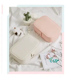 Women Girls Organizer Earring Ear Stud PU Leather Portable Jewel Case Packaging Gift Boxes Travel Jewelry Box