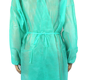 Vêtements de protection médicale jetables pour adultes à manches longues Non-tissé usure inversée manchette élastique robe d'isolation polypropylène - Product Image 3