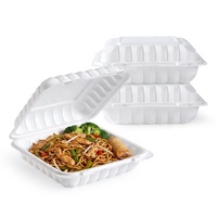 Contenants à emporter en gros pour restaurants, 7x7 pouces, type clamshell, pour emballage alimentaire, boîtes jetables pour préparation de repas avec couvercle