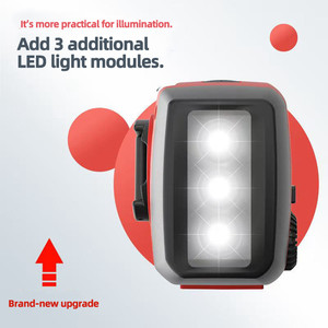 2026 New 2000mah Portable Emergency Radio Waterproof IPX4 Wireless Hand Crank Radio <b>LED</b> Flashlight ABS Survival Radio for Hiking - Product Image 2