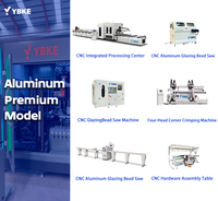 Machine de traitement des fenêtres et portes en aluminium avec centre de découpe CNC intégré, scie à onglets et assemblage de quincaillerie de sertissage d'angle