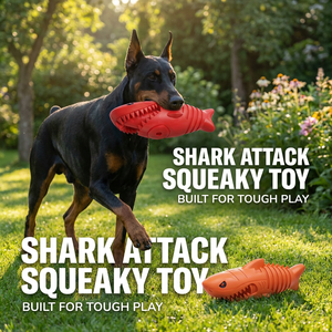 Juguete de Goma Personalizado para Perros, Resistente e Indestructible, con Forma de Tiburón, para el Cuidado Dental de Mascotas - Product Image 1
