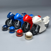 Jouet de construction à petites particules MOC, casque de moto de course, pare-brise, pour la conduite, les séances photo, jouet promotionnel DIY