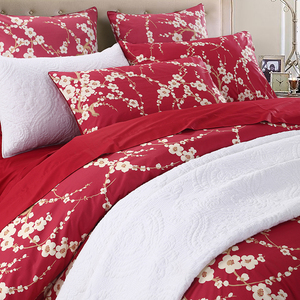 Lớn Màu Đỏ Vua Kích thước tấm Ga Trải Giường Ai Cập bộ đồ giường cotton dành cho người lớn Nhóm 4 mảnh sang trọng Duvet cover bedding Set bán buôn - Product Image 2