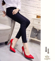 Tendances Mode : Escarpins Rouges à Talons Aiguilles pour Mariage, Élégants, en Cuir Verni, à Enfiler, pour le Bureau, Printemps-Été-Hiver