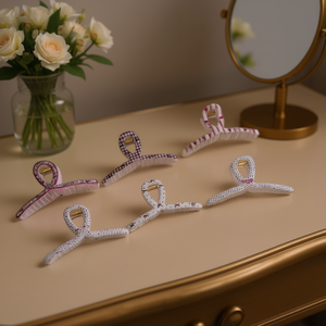 Fermaglio per capelli con stampa a nastro da 9 cm, accessori per capelli da donna - Product Image 2