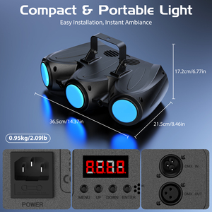 192-LED RGBW Projecteur de contrôle du son de <span class=keywords><strong>dirigeable</strong></span> à trois têtes DMX512 Mode IP20 pour les projets de fêtes KTV d'éclairage à effet de scène - Product Image 6