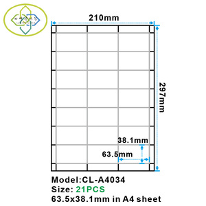 Stiker pengiriman, putih kosong, perekat diri A4 30 up, lembar label 8.5x11 ", Stiker pengiriman, label Sku kode batang - Product Image 5
