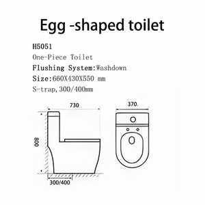 Custom Egg Shaped White Black Grey Ceramic One Piece <strong>Toilet</strong> Bowl - Product Image 6