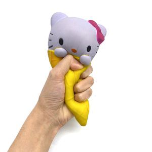 Jouet anti-stress en forme de crè<span class=keywords><strong>me</strong></span> glacée, chaton jaune mignon, jouet à presser doux, jouet anti-stress pour les mains - Product Image 2
