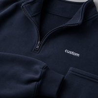 Sweat-shirt personnalisé pour femme, coupe oversize, couleur unie, col montant semi-zippé, en coton, avec logo brodé, pull décontracté en maille