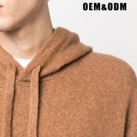 Pull en tricot pour hommes pull-over surdimensionné à capuche en laine et cachemire vente en gros pull-over en tricot personnalisé à capuche Kazak Maglione