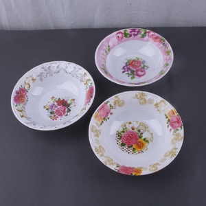Tazón de plástico para servir comida de uso doméstico personalizado al por mayor, tazón de sopa de arroz de melamina redondo con patrón de flores de 6/7/8/9 pulgadas - Product Image 2