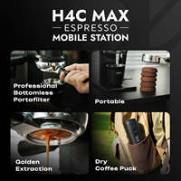 Machine à expresso portable HiBREW H4C MAX, 20 bars, cafetière sans fil avec porte-filtre sans fond de 58 mm et support en métal