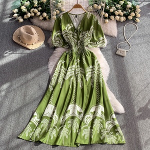 strapless open back dress Frill Sleeve Pleated Wrap Midi Dress, Green Floral – Jolie Moi Retail